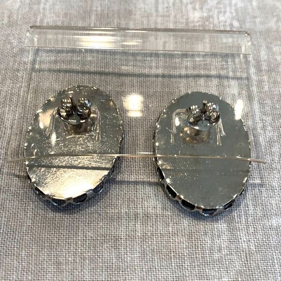 Artistic Flower pierced earrings, Vintage - Picture 2 of 2